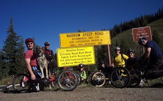 one-off handcycle riders at Moab mountaintop