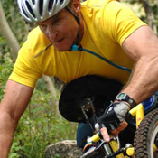 off road handcycle in rough terrain